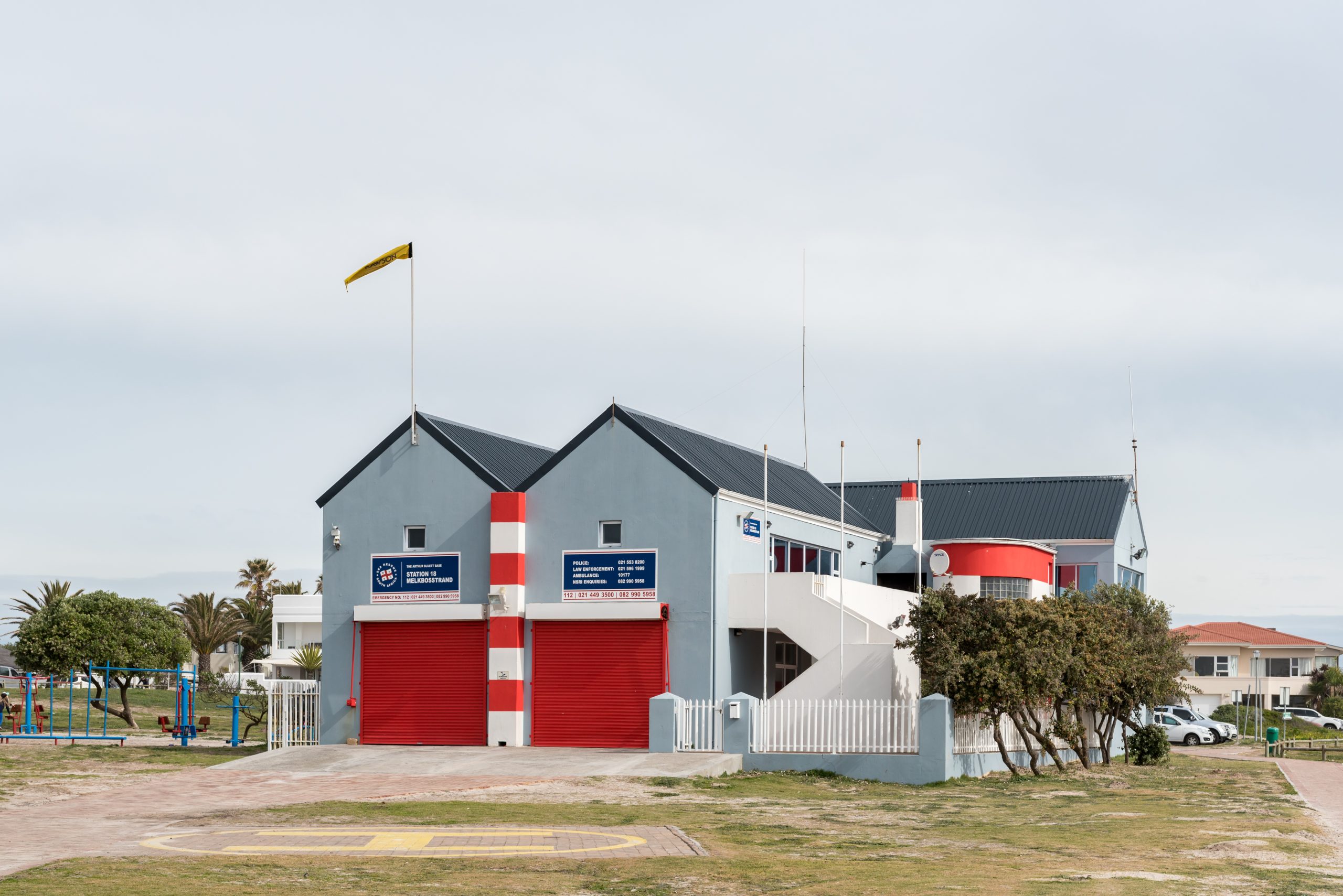 MELKBOSSTRAND, SOUTH AFRICA, AUGUST 19, 2018: The building of the National Sea Rescue Institute in Melkbosstrand in the Western Cape Province